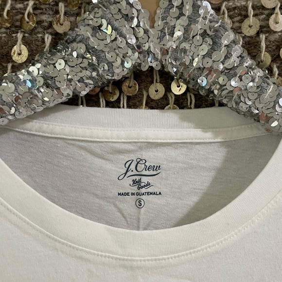 🤍💜💚🩷 NWT J Crew brushstroke watercolor heart print tee shirt sz S - Picture 3 of 6